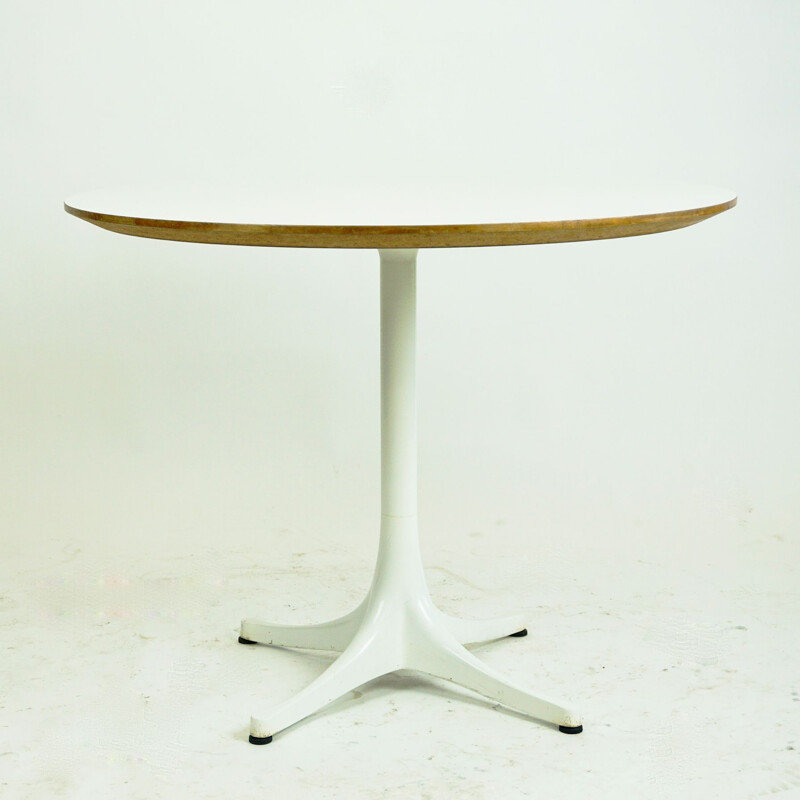 Mesa Vintage com pedestal branco de George Nelson para Herman Miller, EUA 1960