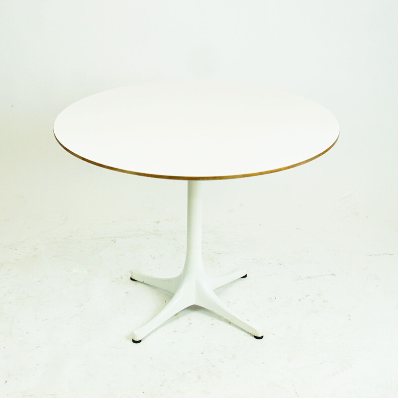 Mesa Vintage com pedestal branco de George Nelson para Herman Miller, EUA 1960