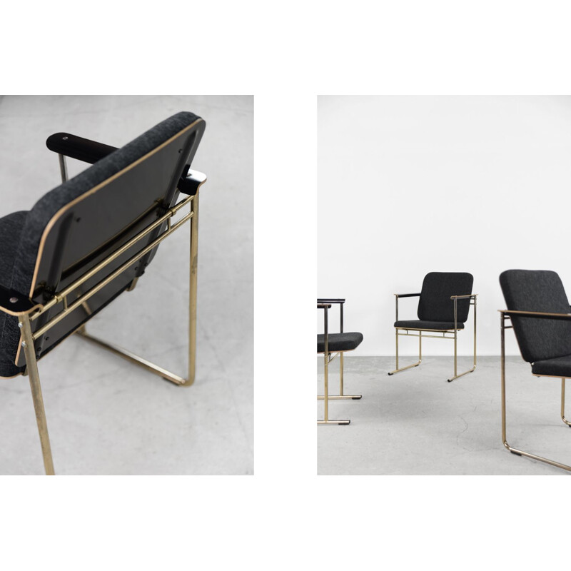 Set of 4 vintage Bauhaus Skaala armchairs by Yrjö Kukkapuro for Avarte,  1980s