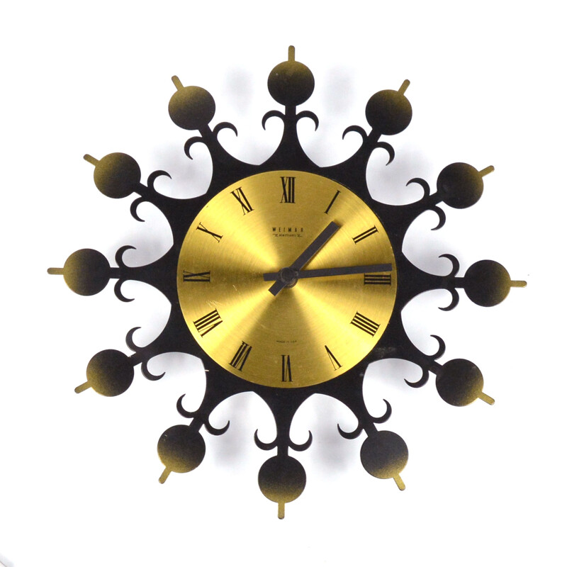 Mid-century hanging clock by Weimar, Germany 1970s