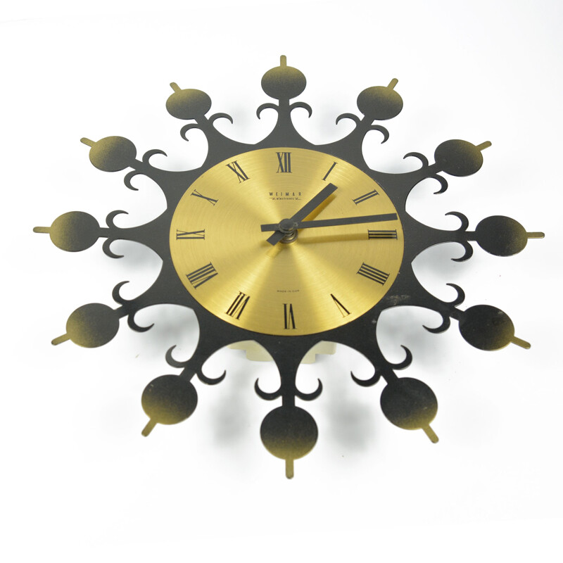 Mid-century hanging clock by Weimar, Germany 1970s