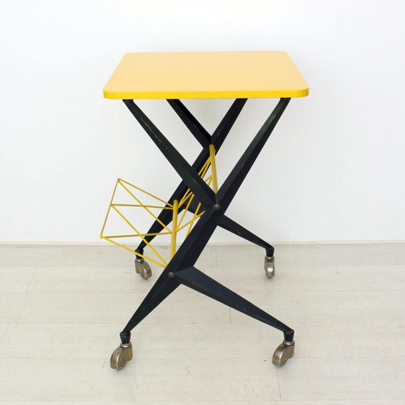 Vintage Yellow Serving Trolley - 1950s