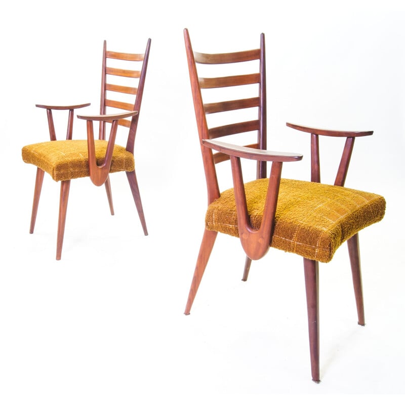 Ensemble de 6 chaises échelles vintage par Cees Braakman pour Pastoe, 1950