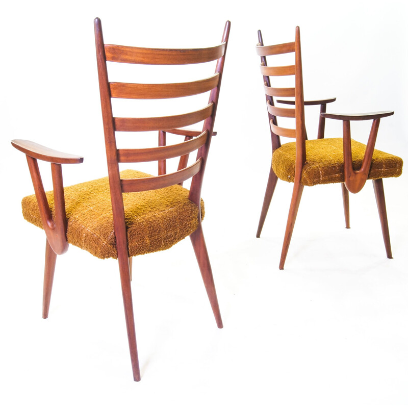 Set of 6 vintage ladder chairs by Cees Braakman for Pastoe, 1950s