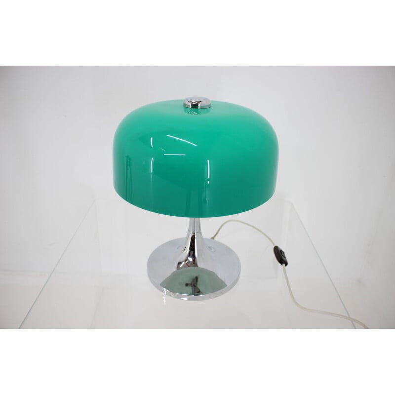 Mid century green table lamp by Harvey Guzzini for Medusa Meblo, Italy 1970s