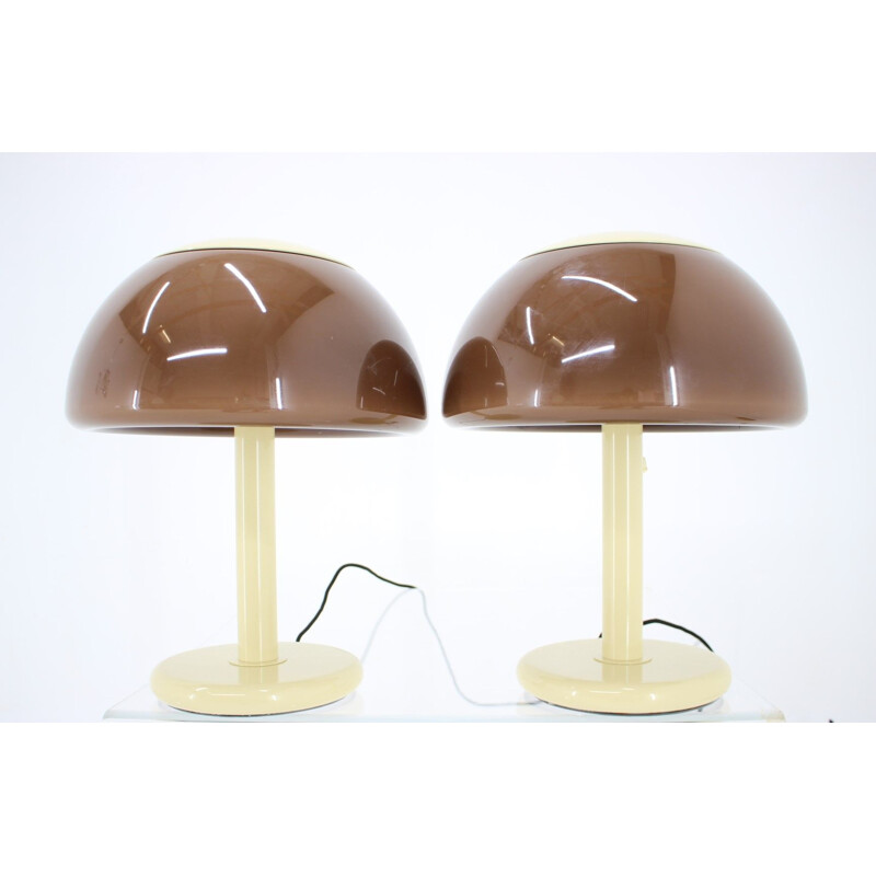 Pair of vintage table lamps Mushroom by Harvey Guzzini, Italy 1960s