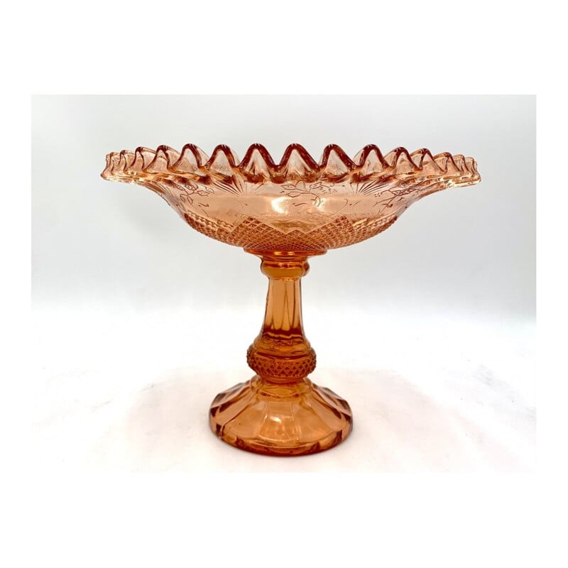 Vintage pink cake stand from Ząbkowice, Poland 1970