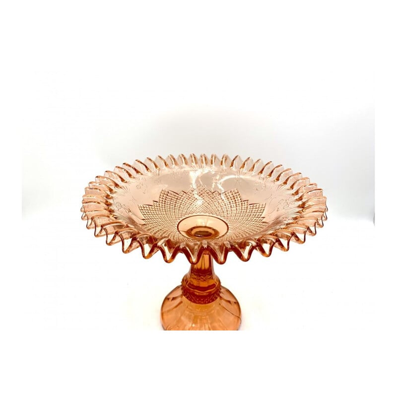 Vintage pink cake stand from Ząbkowice, Poland 1970