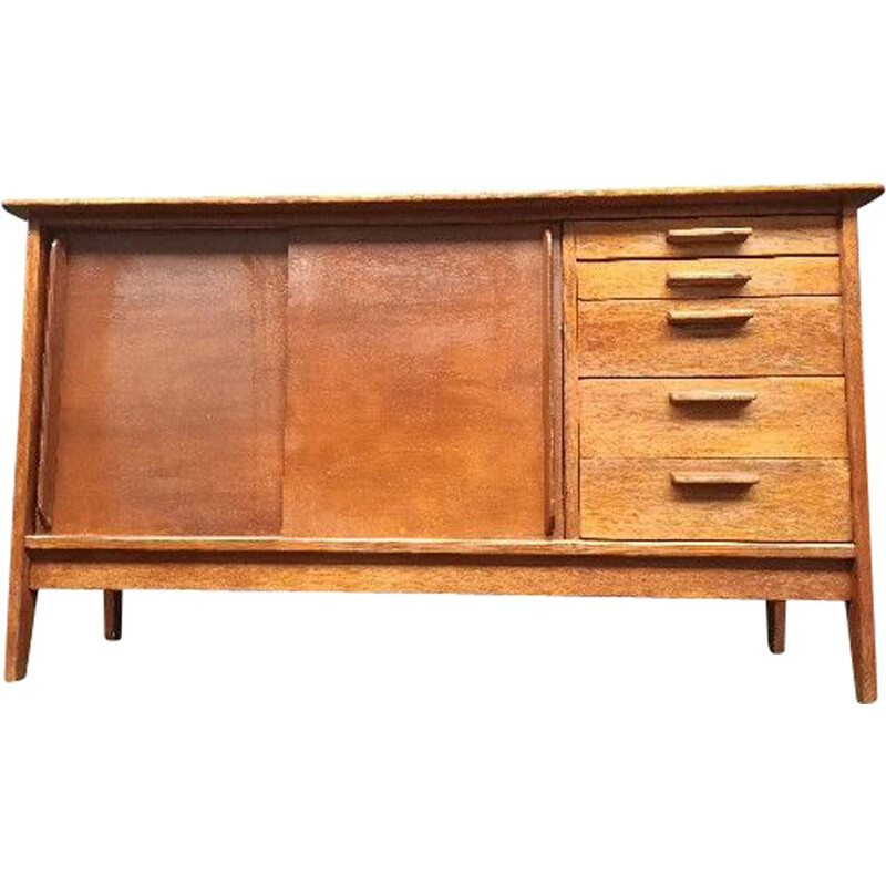 Vintage oakwood sideboard by Alain Richard