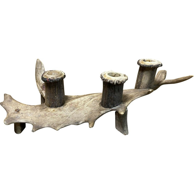 Vintage deer antler candle holder