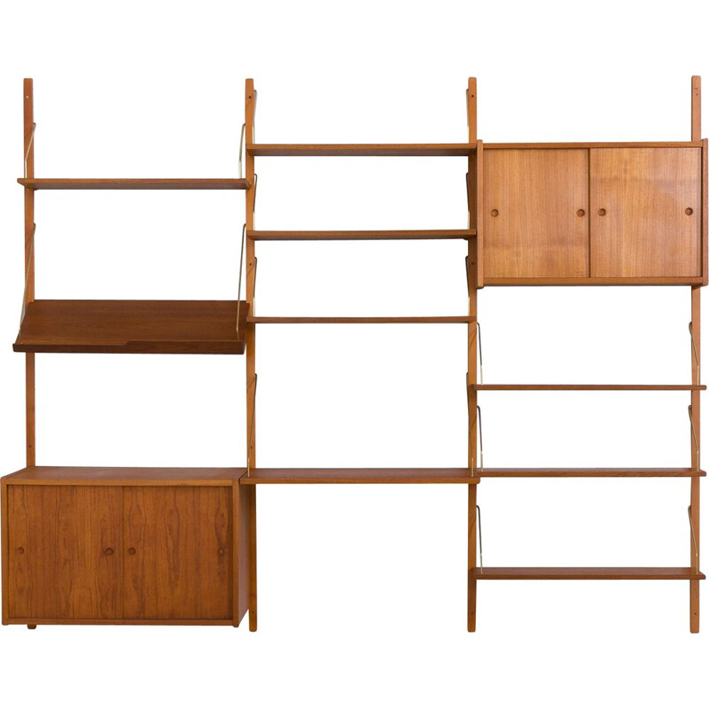 Vintage modular teak wall unit by Ps Sorensen Cadovius, Denmark 1960s