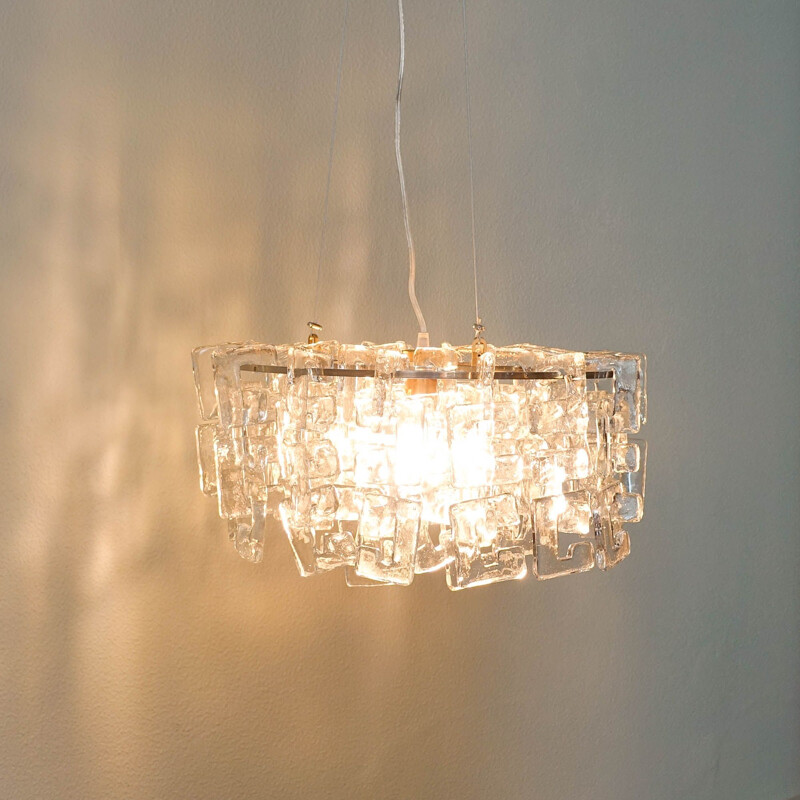 Vintage glass chandelier by Carlo Nason for Mazzega, Italy 1960