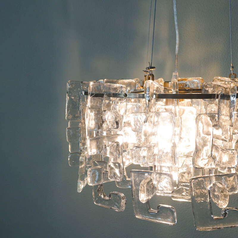 Vintage glass chandelier by Carlo Nason for Mazzega, Italy 1960