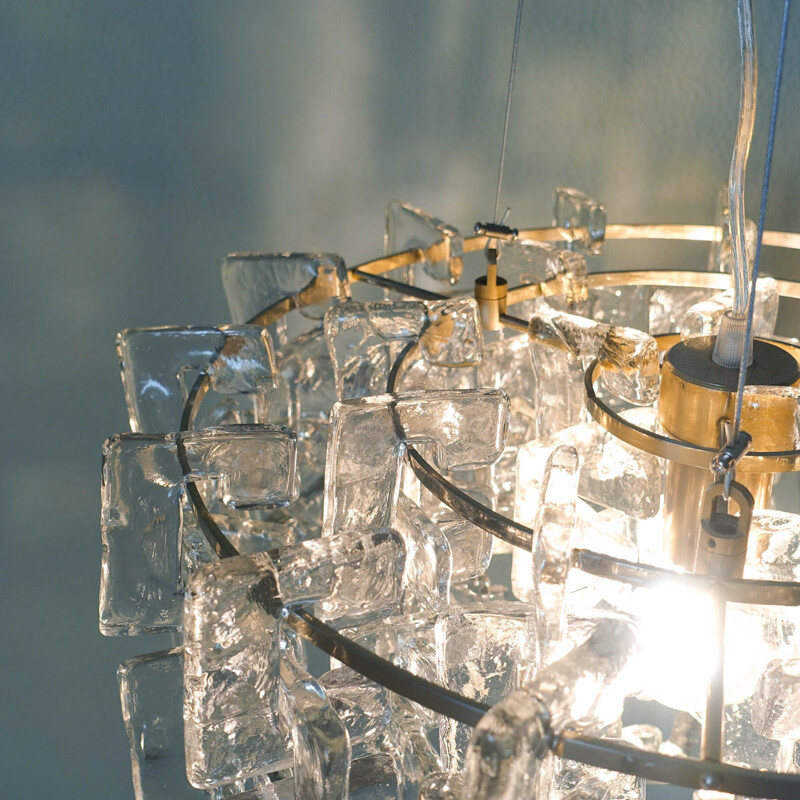 Lámpara de cristal vintage de Carlo Nason para Mazzega, Italia 1960