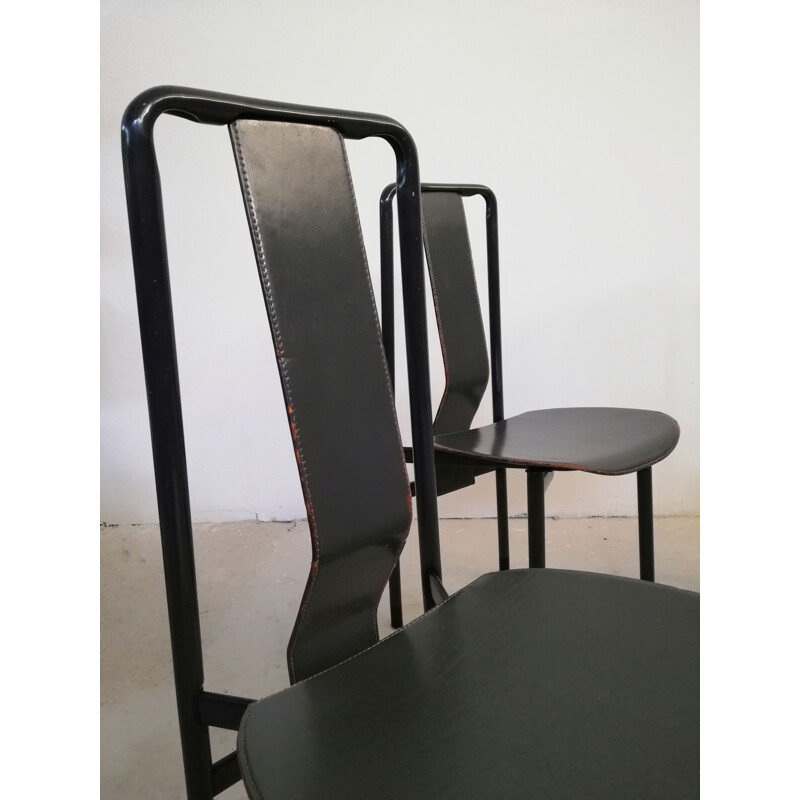 Set di 4 sedie Irma vintage in pelle di Achille Castiglioni per Zanotta