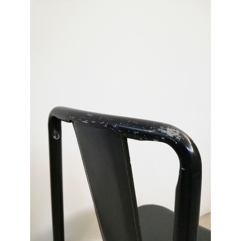 Set van 4 vintage Italiaanse Irma stoelen in leer van Achille Castiglioni voor Zanotta