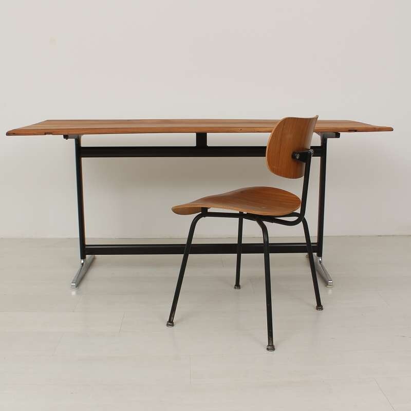 Table Vitra en métal et bois - 1960