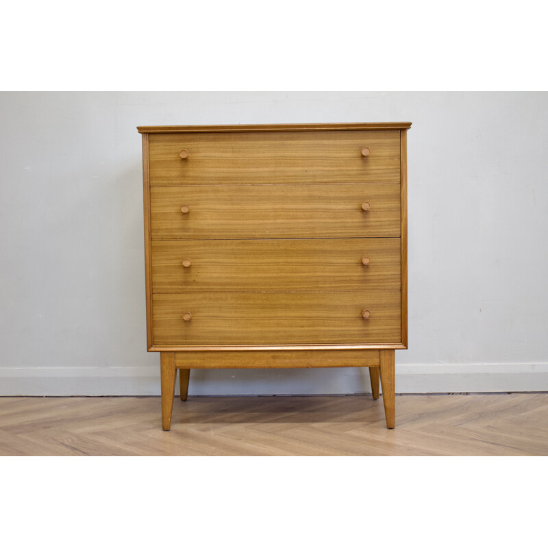 Mid-century walnut chest of drawers by Alfred Cox, 1950s