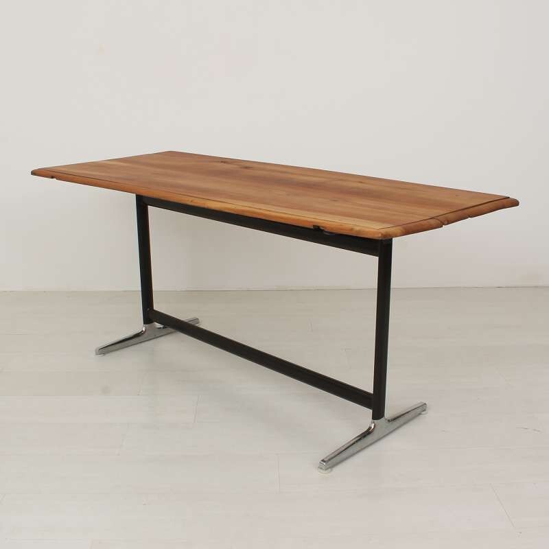 Table Vitra en métal et bois - 1960
