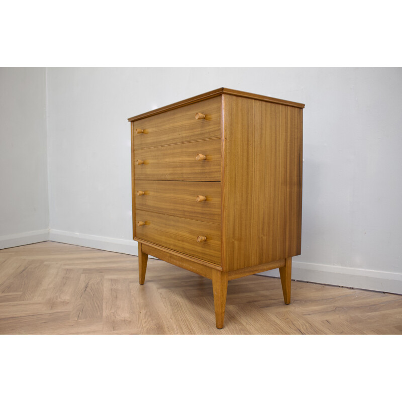 Mid-century walnut chest of drawers by Alfred Cox, 1950s