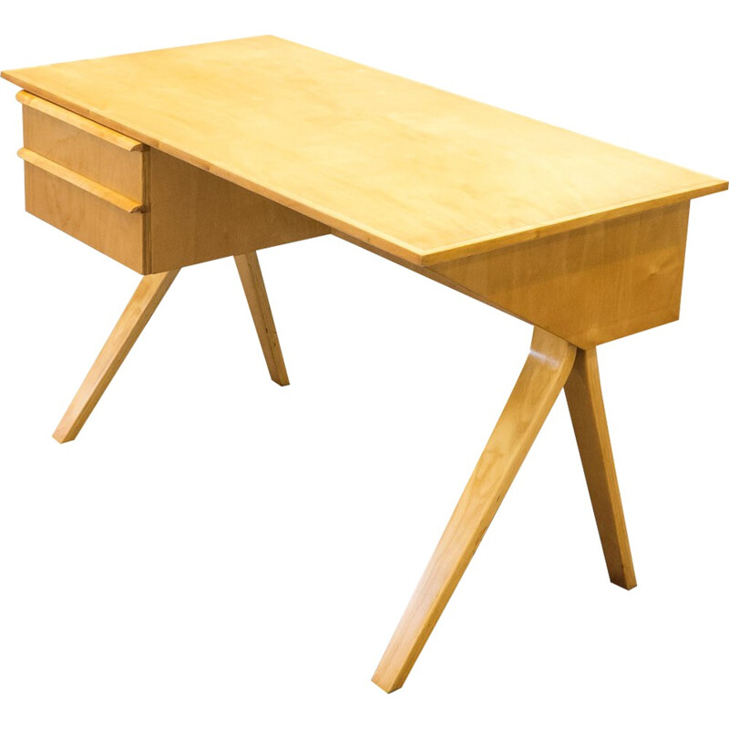 Dutch Pastoe "EB02" writing desk in birch, Cees BRAAKMAN - 1950s