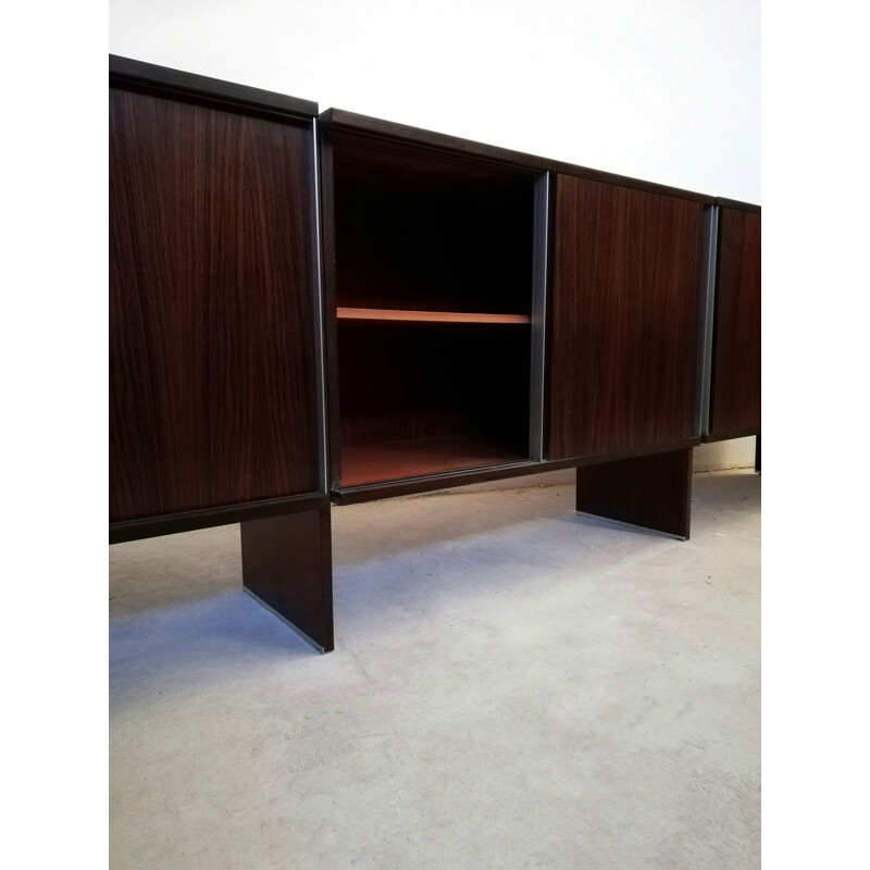 Vintage Italiaans palissander en aluminium dressoir van Mim Concept, 1970