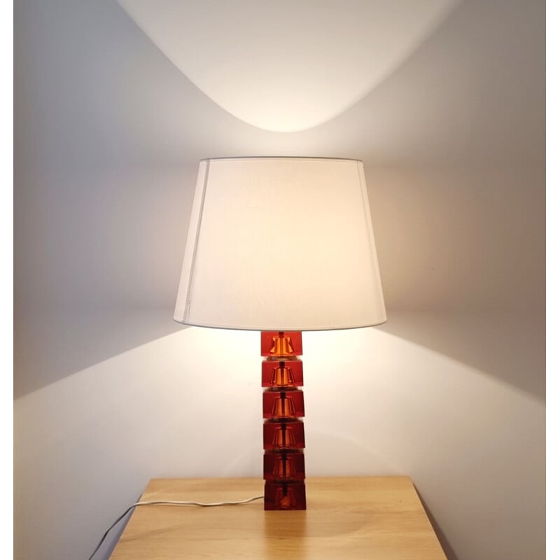 Scandinavian vintage table lamp by Carl Fagerlund for Orrefors, 1960s