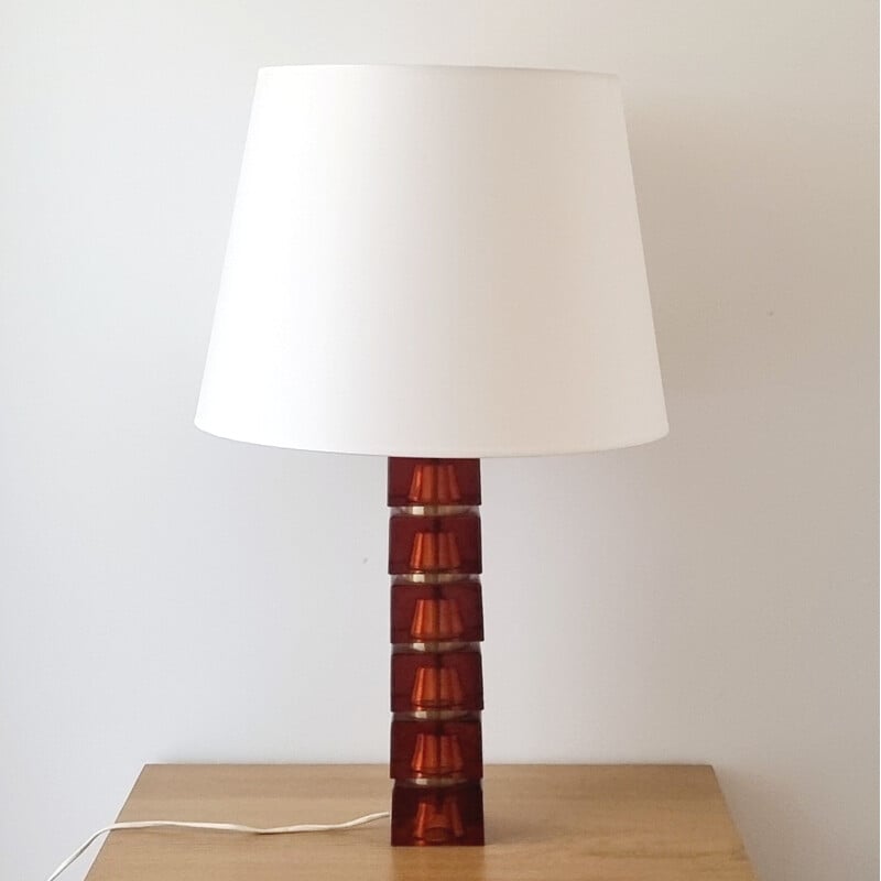 Scandinavian vintage table lamp by Carl Fagerlund for Orrefors, 1960s