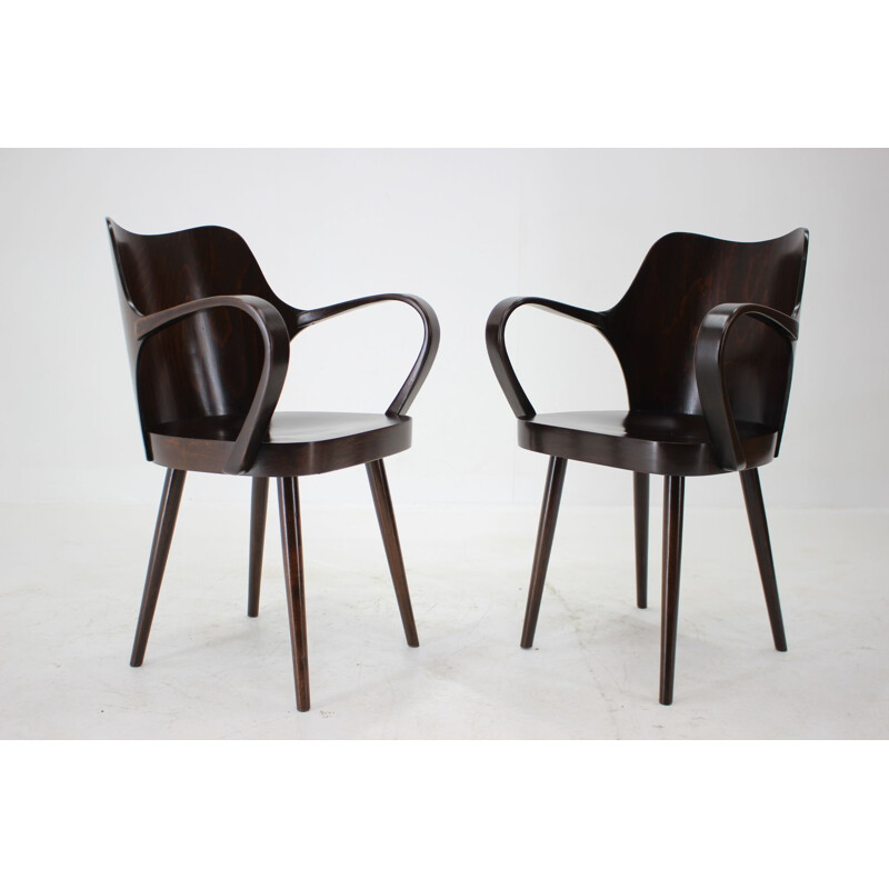 Pair of vintage armchairs by Oswald Haerdtl for Ton, Czechoslovakia 1950