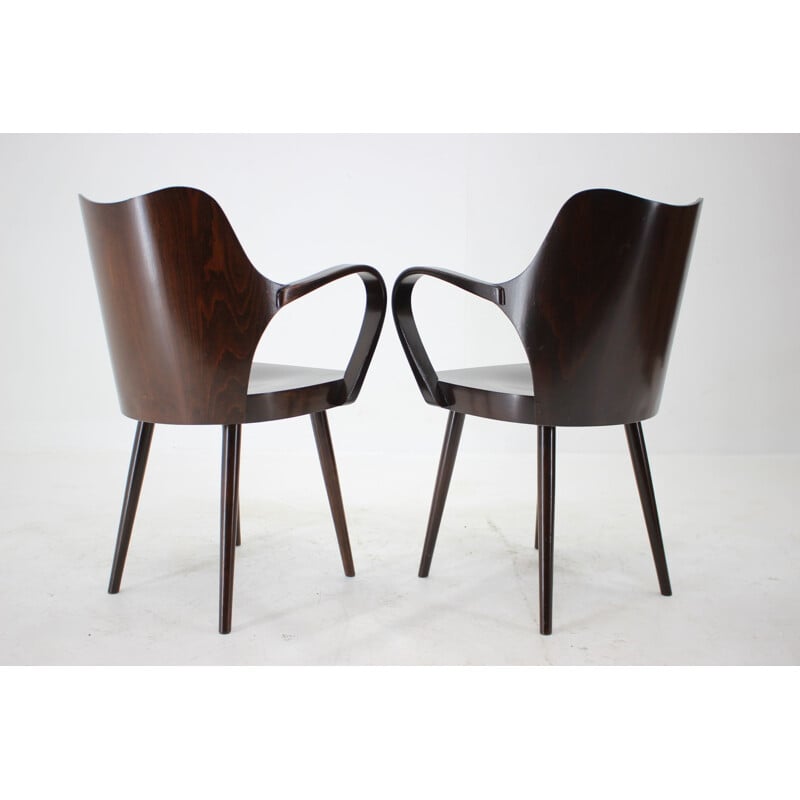 Pair of vintage armchairs by Oswald Haerdtl for Ton, Czechoslovakia 1950