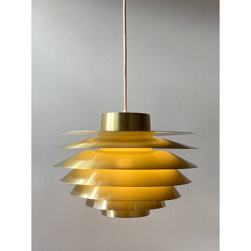 Vintage brass pendant lamp by Sven Middelboe Verona for Nordisk Solar, Denmark