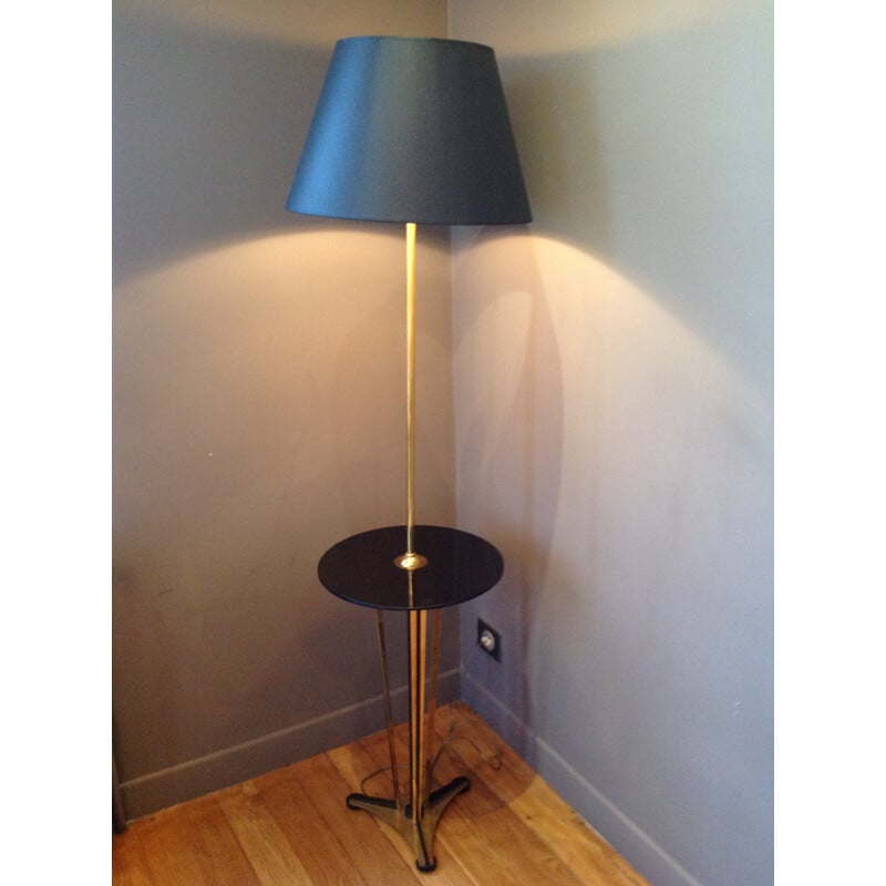 Floor lamp with circular shelf - 1940s