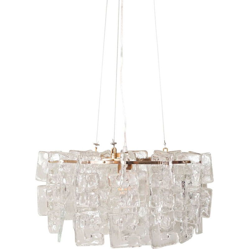Vintage glass chandelier by Carlo Nason for Mazzega, Italy 1960