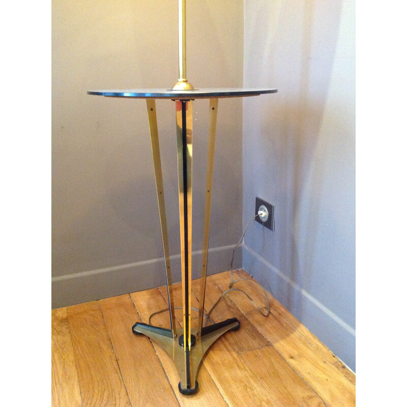 Floor lamp with circular shelf - 1940s