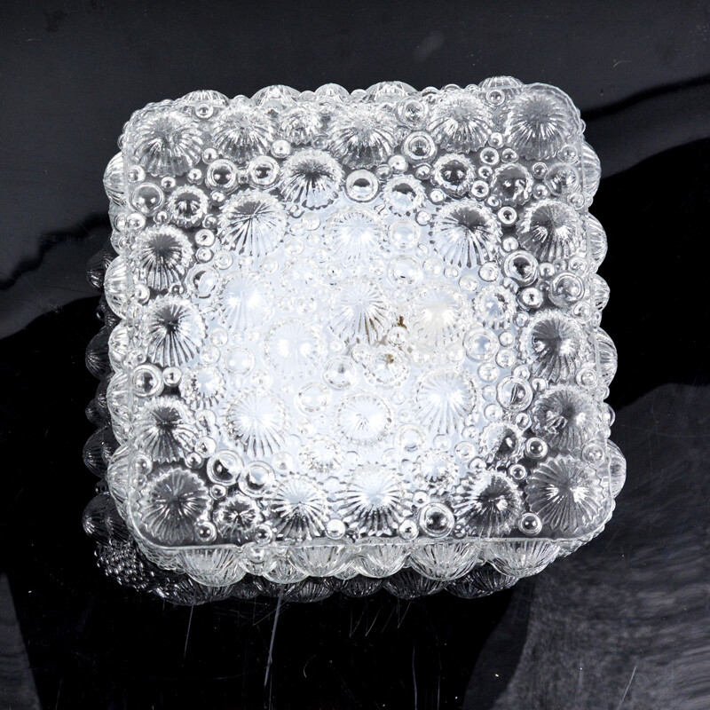 Mid-century glass wall lamp by H. Tynell Veb Goerlitz, Germany 1970s