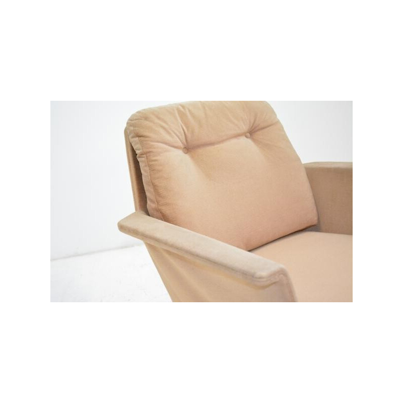 Pair of armchairs "COR" model Sedia in velvet, Leather Bruning - 1960s