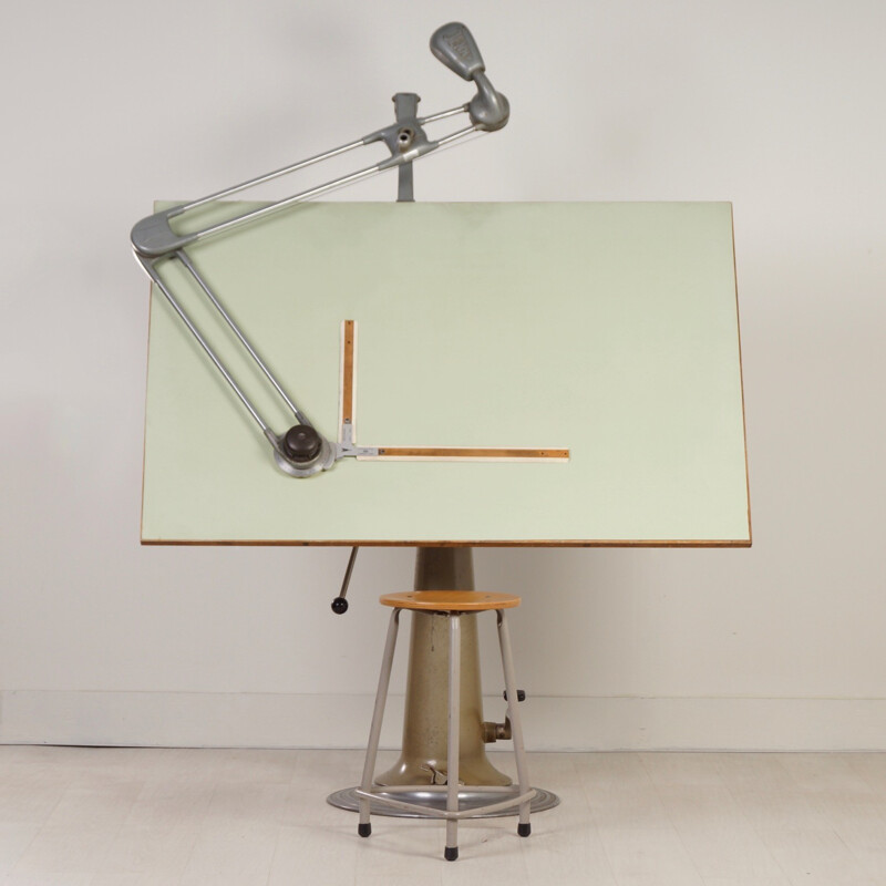Industrial Nike Hydraulics drawing table - 1950s
