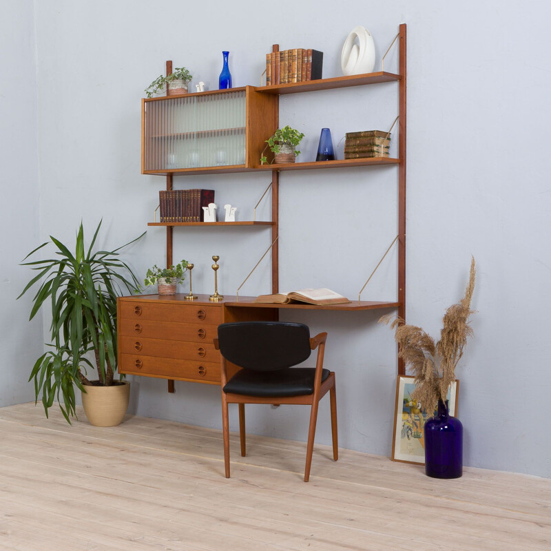 Scandinavian vintage modular teak shelving system, 1960s