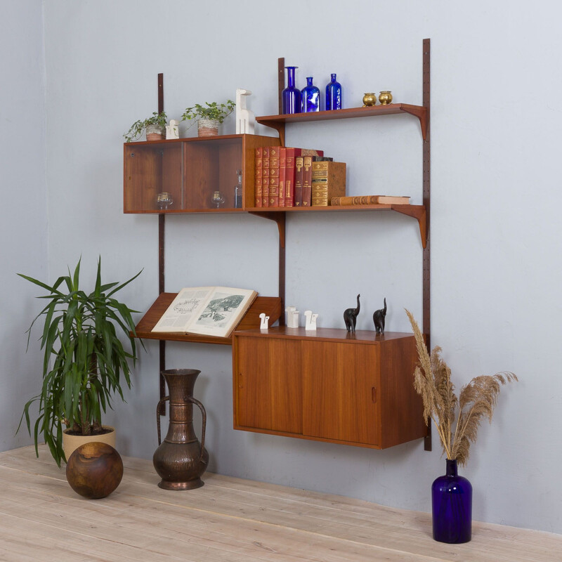 Danish vintage teak wall unit by Thygesen and Sorensen for Hansen & Guldborg, 1960s