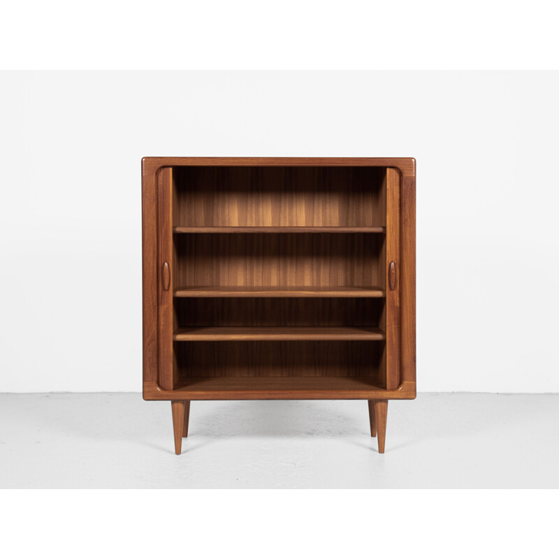 Vintage teak cabinet with tambour doors by Dyrlund, Denmark 1960