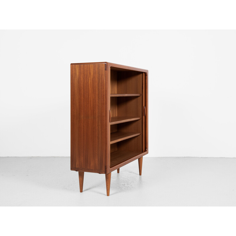 Vintage teak cabinet with tambour doors by Dyrlund, Denmark 1960