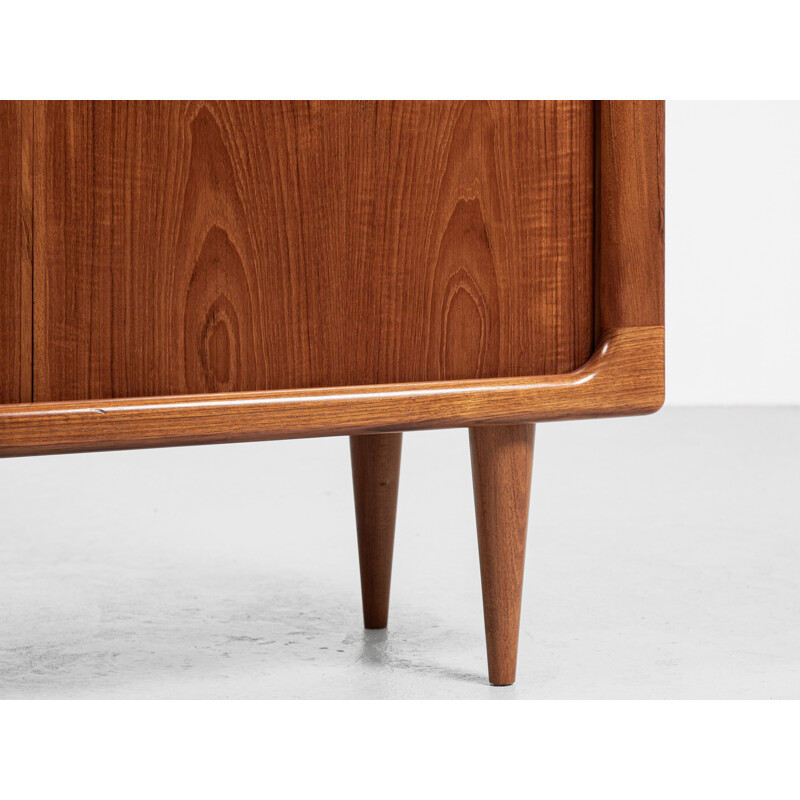 Vintage teak cabinet with tambour doors by Dyrlund, Denmark 1960