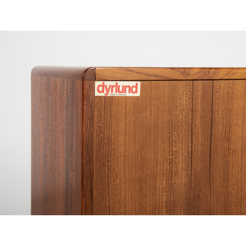 Vintage teak cabinet with tambour doors by Dyrlund, Denmark 1960