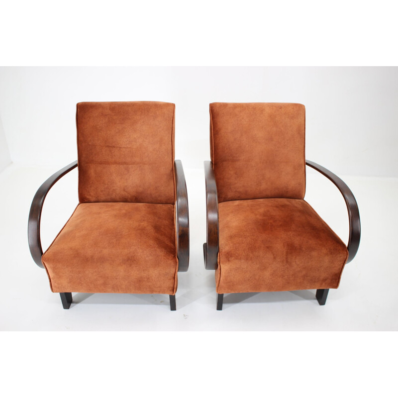 Pair of vintage armchairs by Jindrich Halabala, Czechoslovakia 1950s