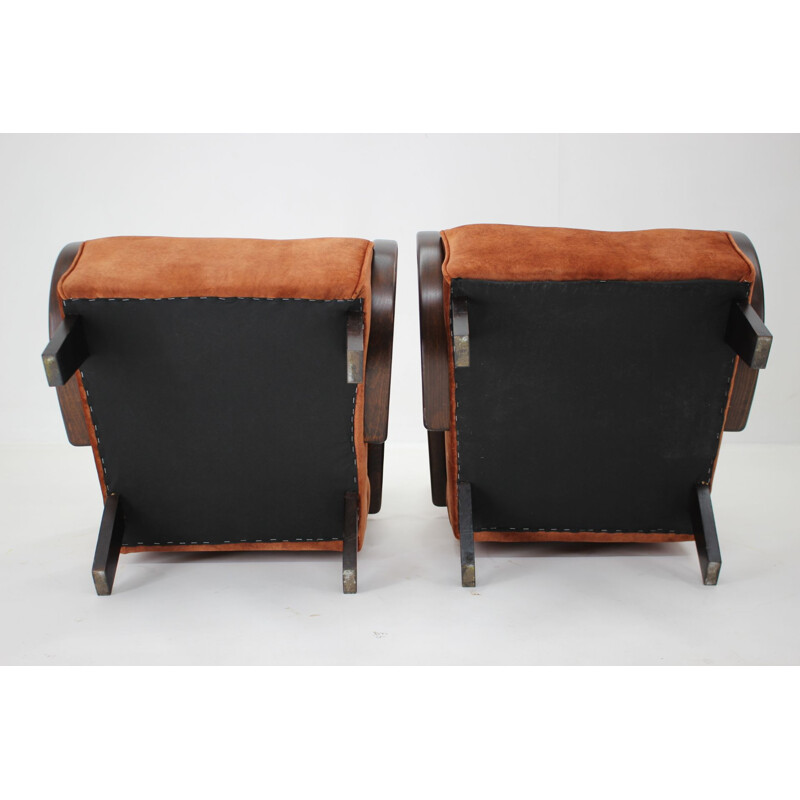 Pair of vintage armchairs by Jindrich Halabala, Czechoslovakia 1950s