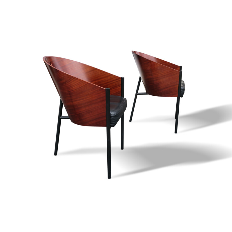 Paire de chaises vintage "Costes" par Philippe Starck pour Steelform, Italie