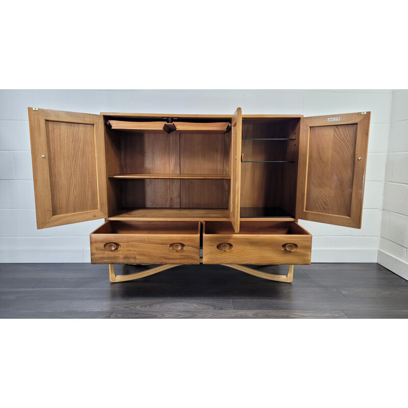 Credenza vintage in legno di olmo di Lucian Ercolani per Ercol, 1960