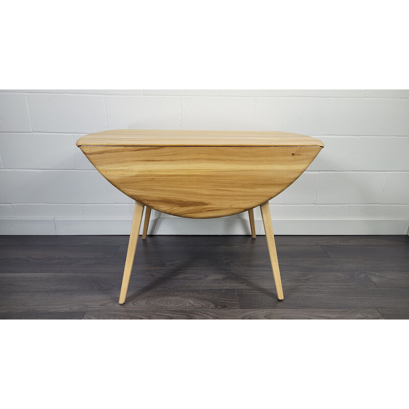 Vintage Ercol round drop leaf dining table, 1960s