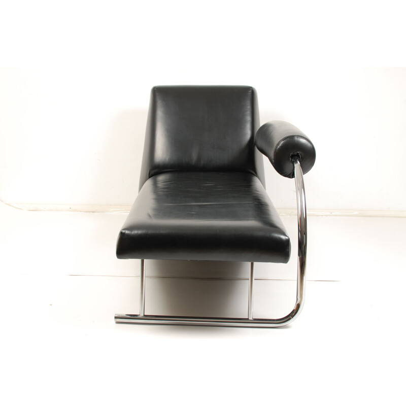 Dutch Originals "Karel Doorman" lounge chair in black leather, Rob ECKHARDT - 1980s