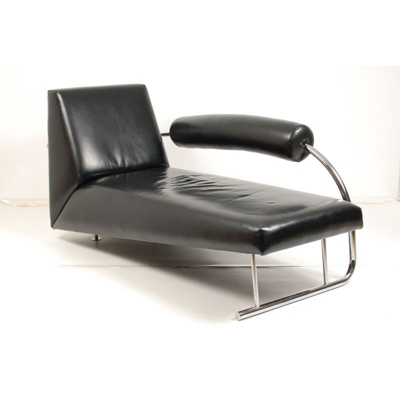 Dutch Originals "Karel Doorman" lounge chair in black leather, Rob ECKHARDT - 1980s